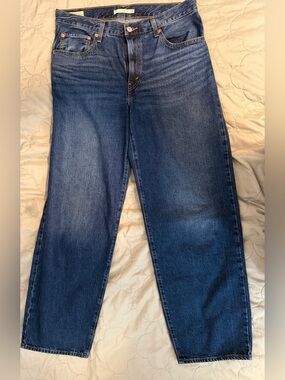 Levi's Premium Baggy Dad Barrel Jeans Womens 30 Blue High Rise Tapered Denim